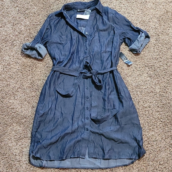 New York & Company Dresses & Skirts - NWT NY&Co. Denim Button Down Shirt Dress
